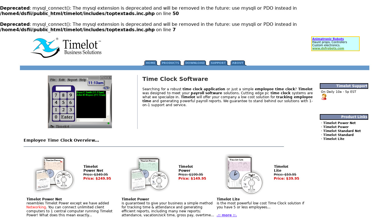 Timelot Power Landing page