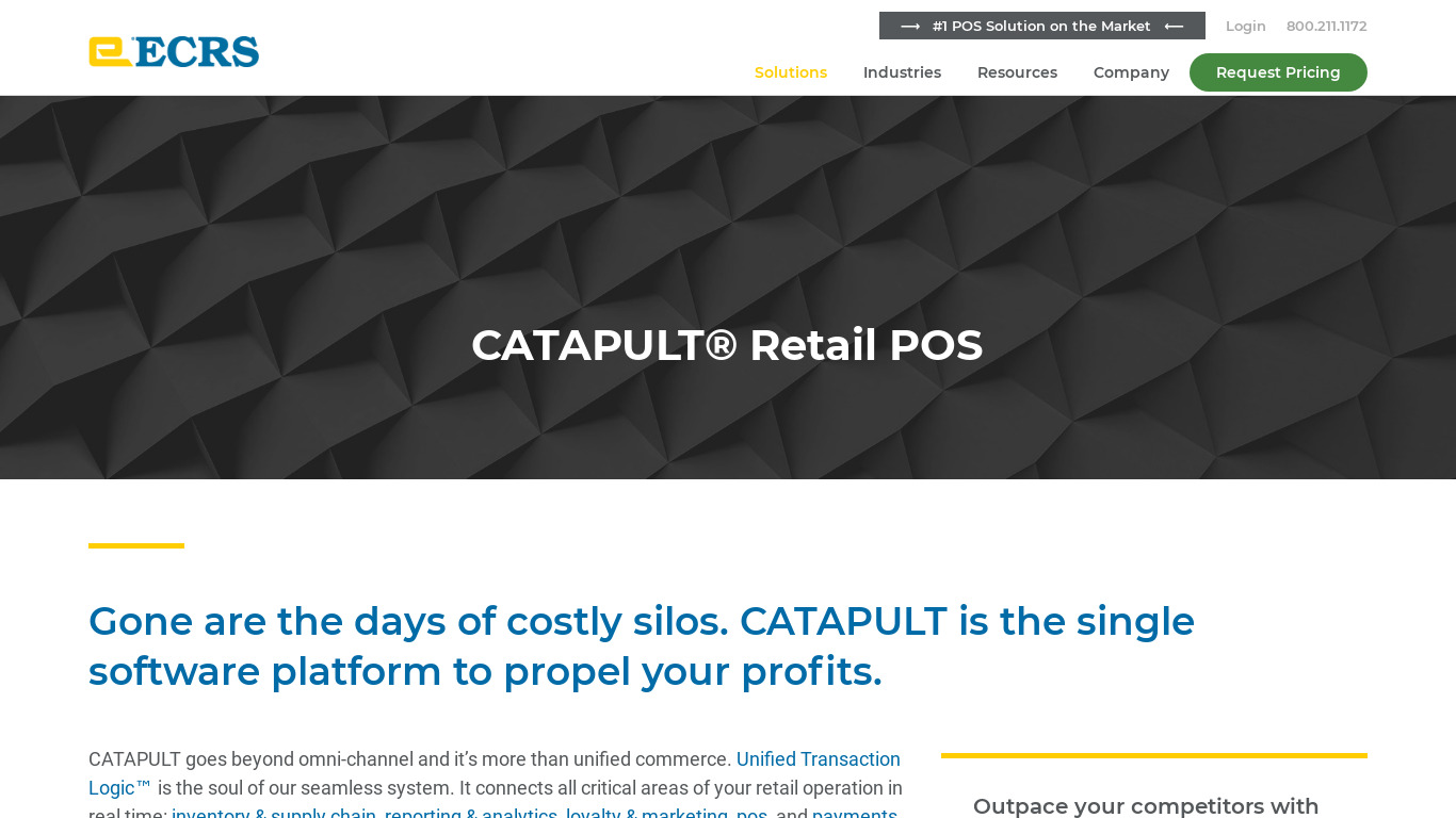 ECRS Catapult Landing page