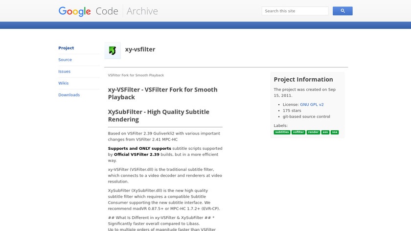 xy-VSFilter Landing Page