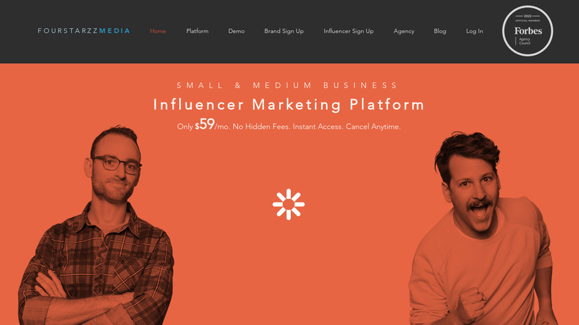 Fourstarzz UNLIMITED Influencer Discovery Landing Page