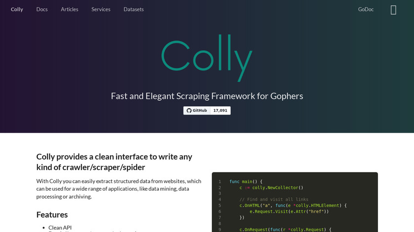 Colly Landing Page