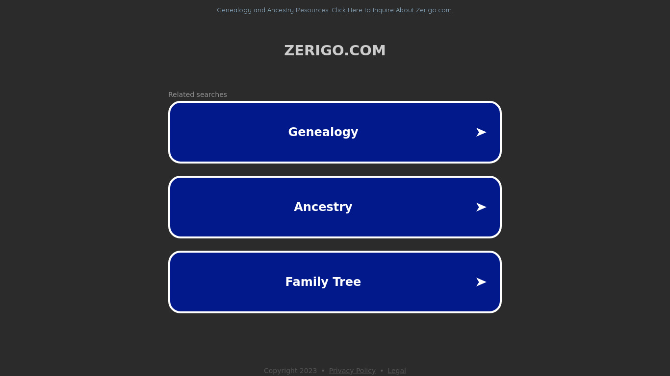 Zerigo DNS Landing page