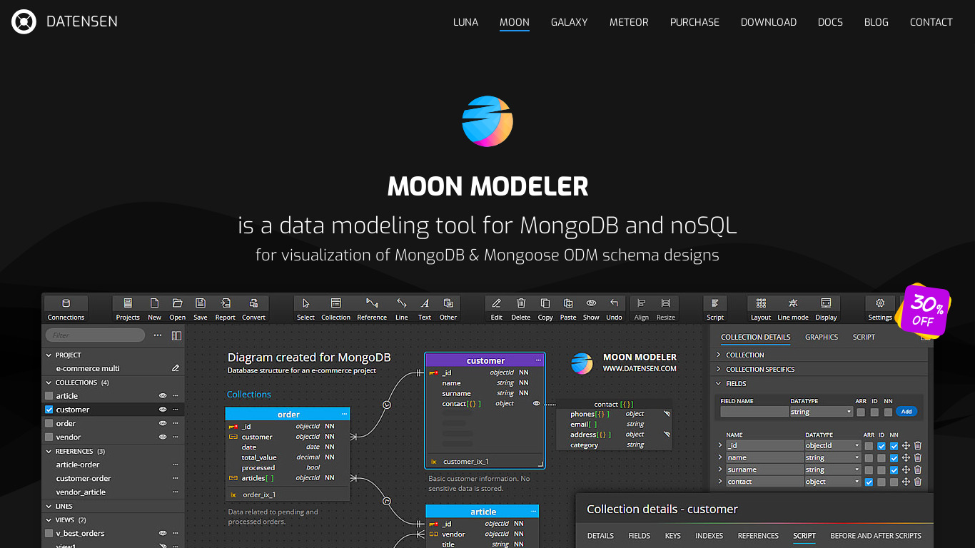 Moon Modeler Landing page