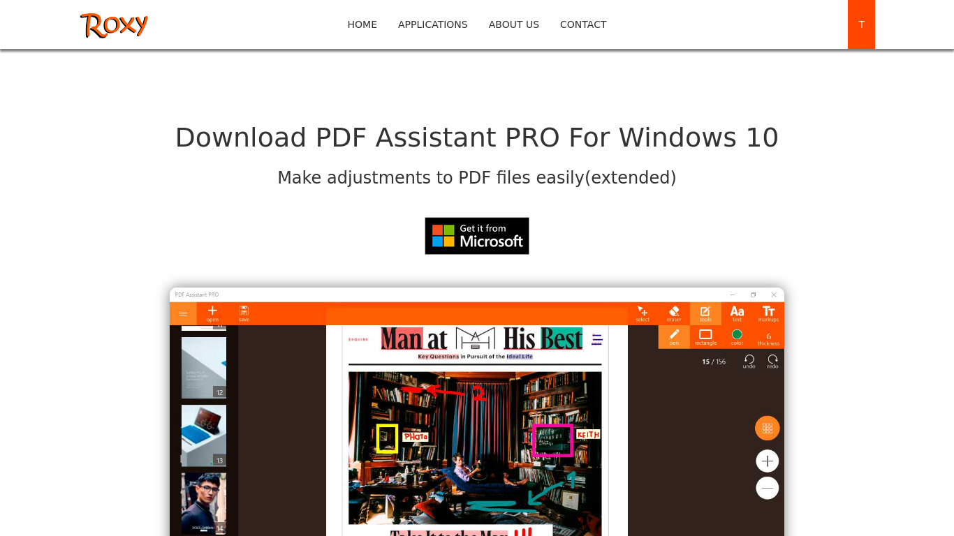 RoxyApps PDF Assistant PRO Landing page