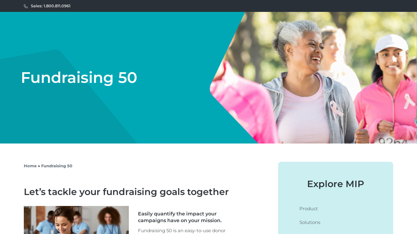 Abila Fundraising 50 Landing page