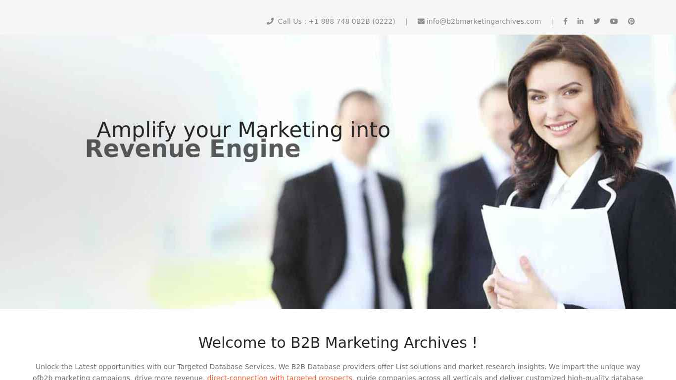 B2B Marketing Archives Landing page