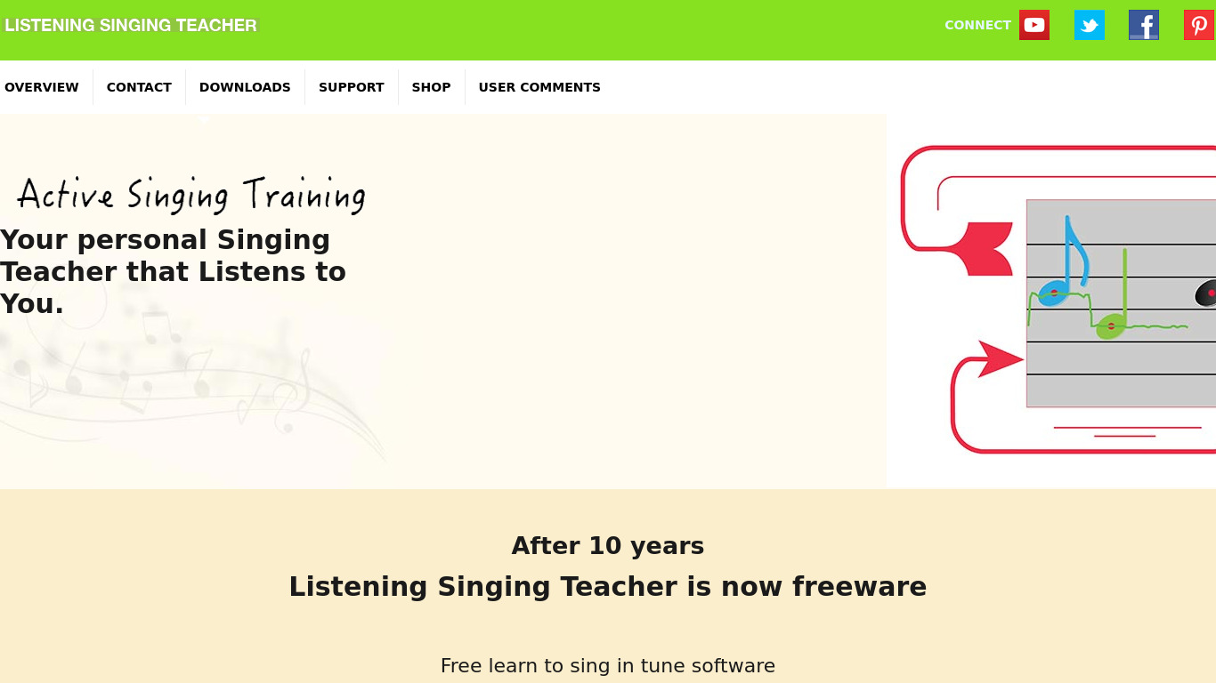 Listening Singing Teacher Landing page
