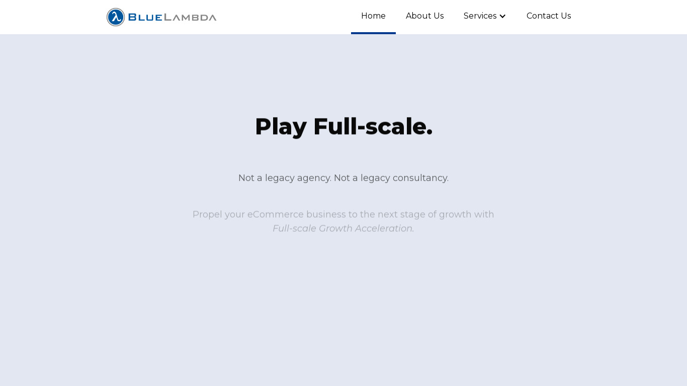 Bluelambda Landing page