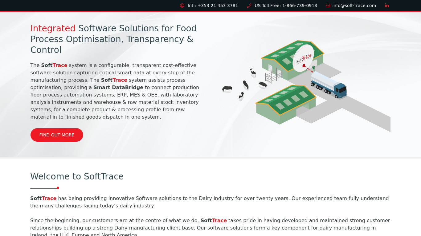 SoftTrace LIMS Landing page