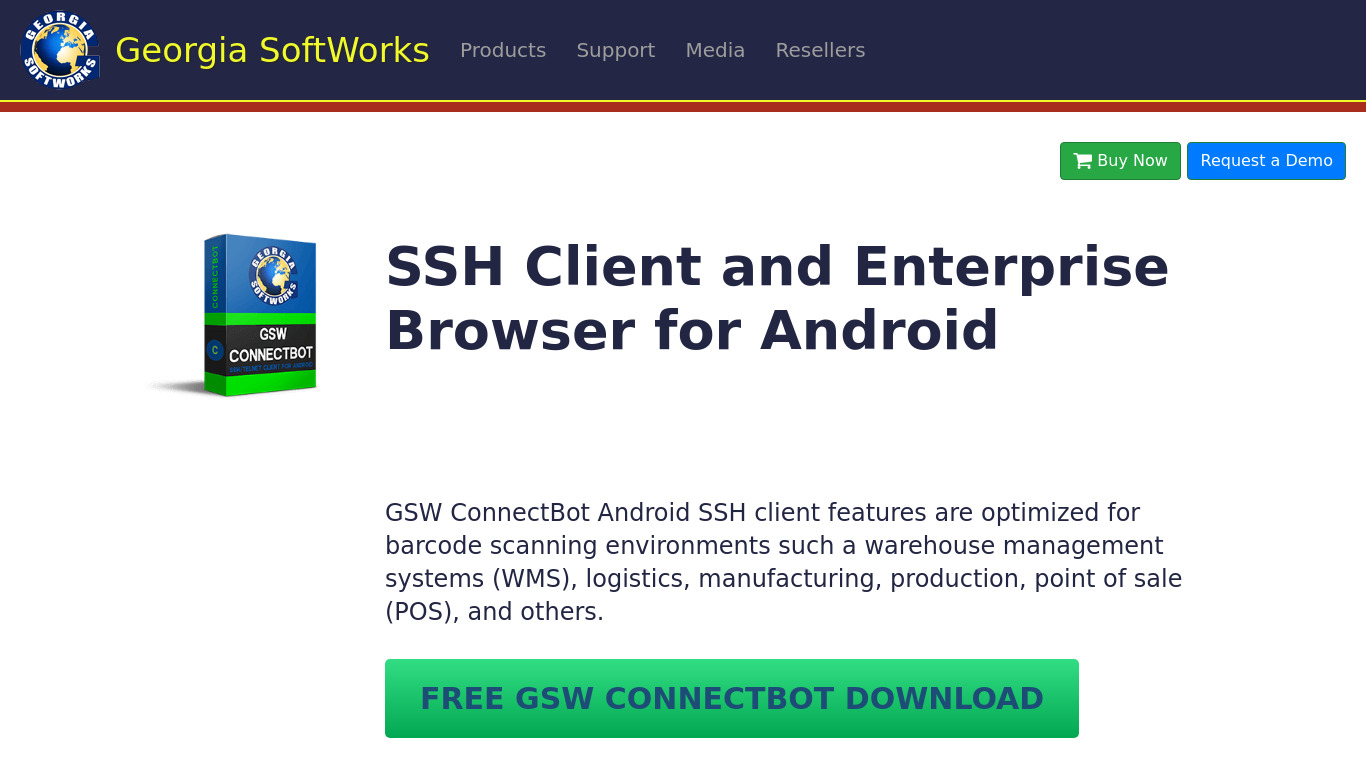 GSW ConnectBot Landing page