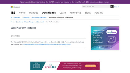 Microsoft Web Platform Installer image