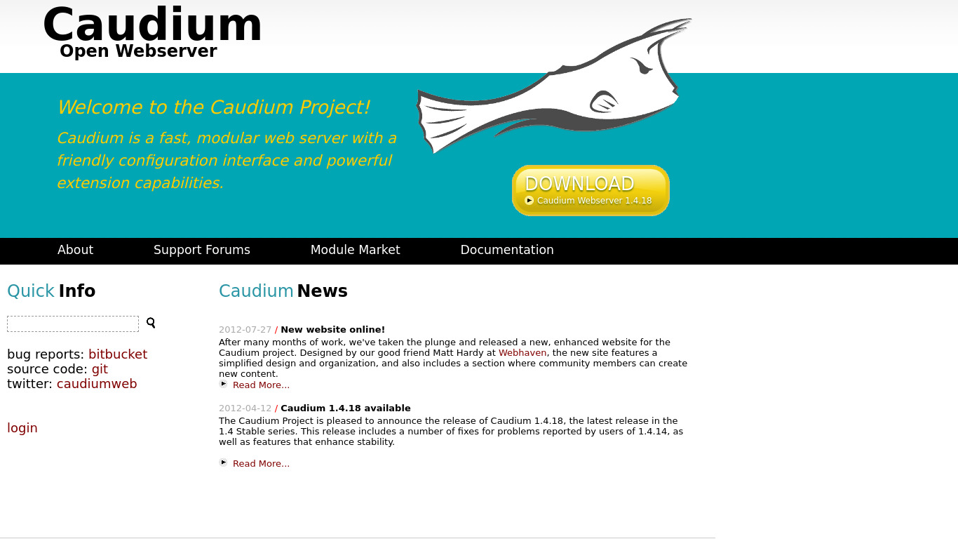 Caudium Landing page