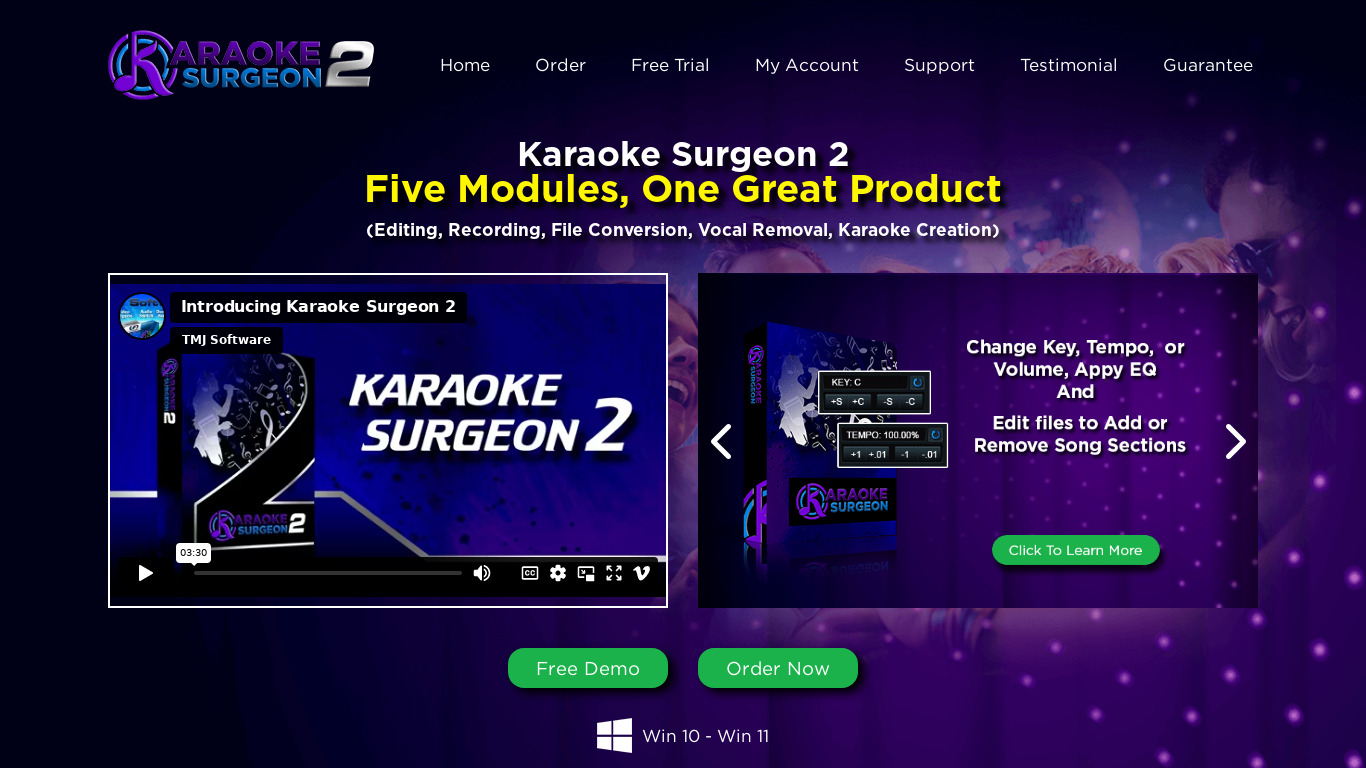 Karaoke Surgeon Landing page