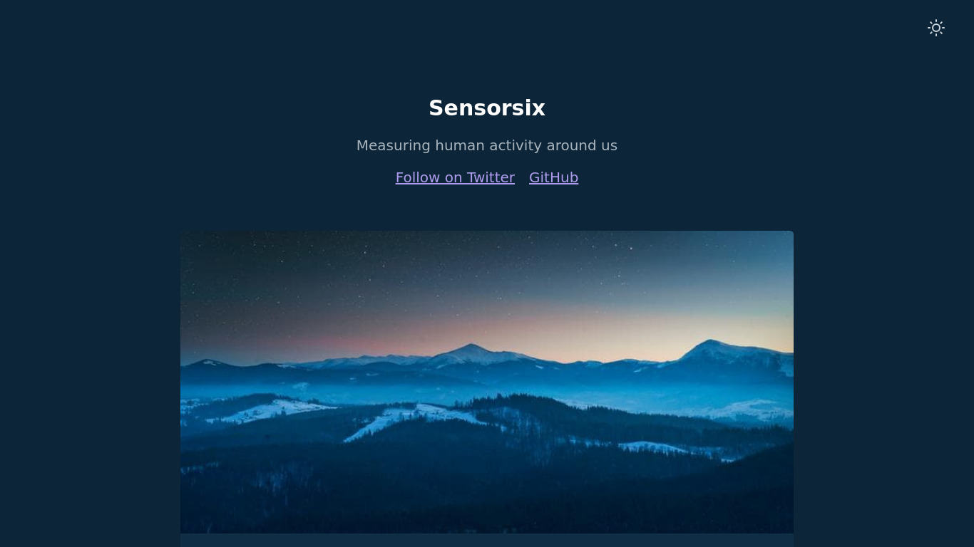 SensorSix Landing page