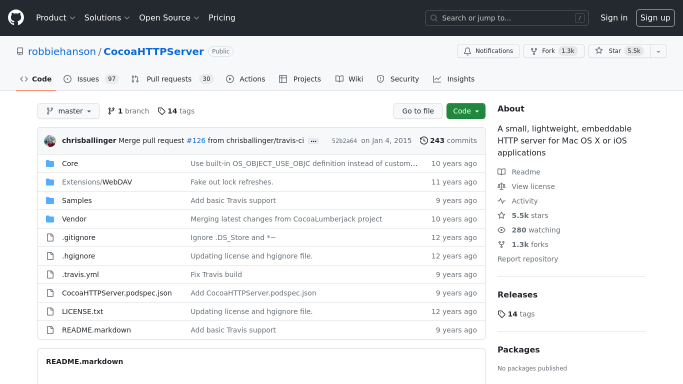 CocoaHTTPServer Landing page