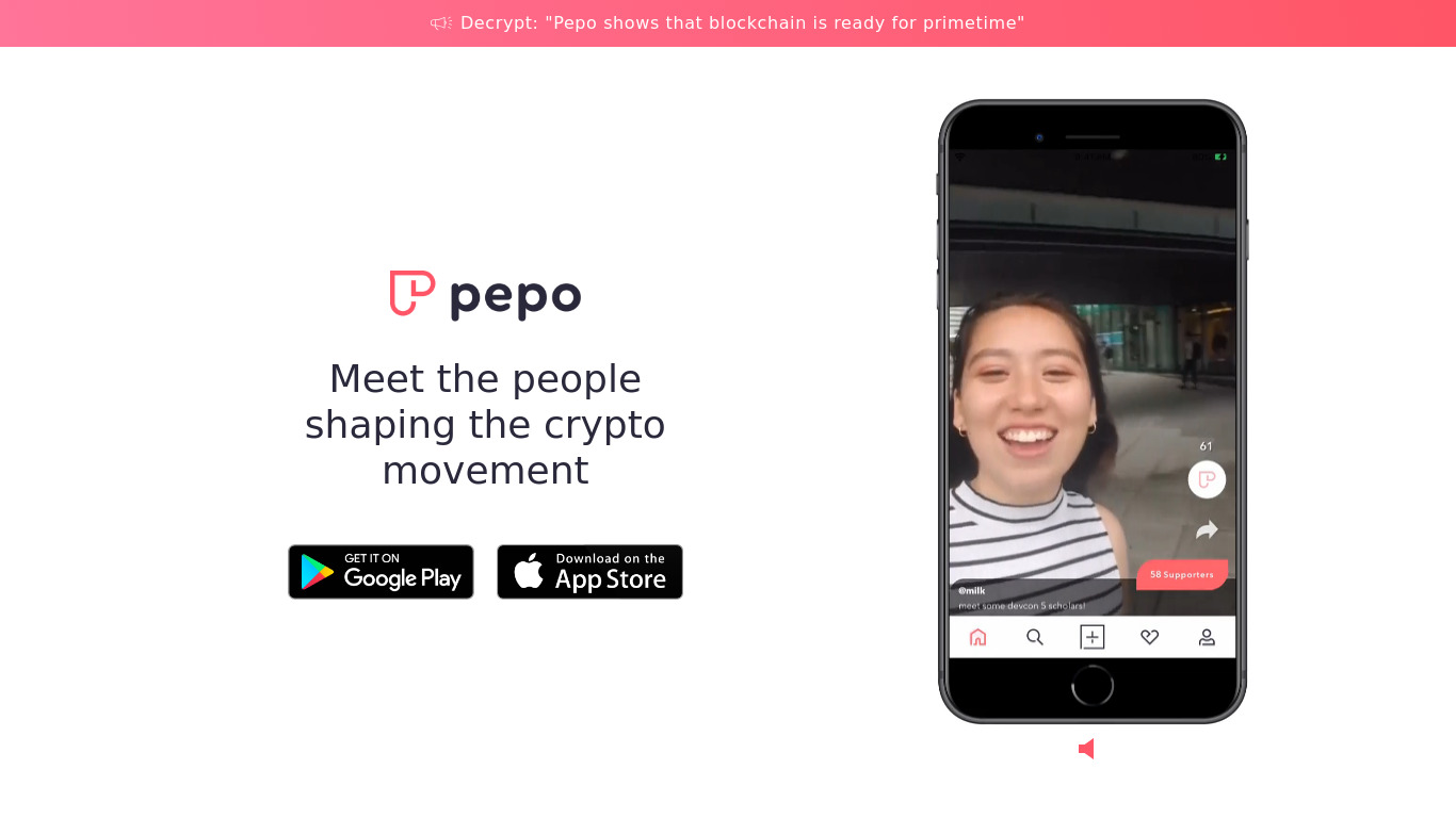 Pepo Conversations Landing page