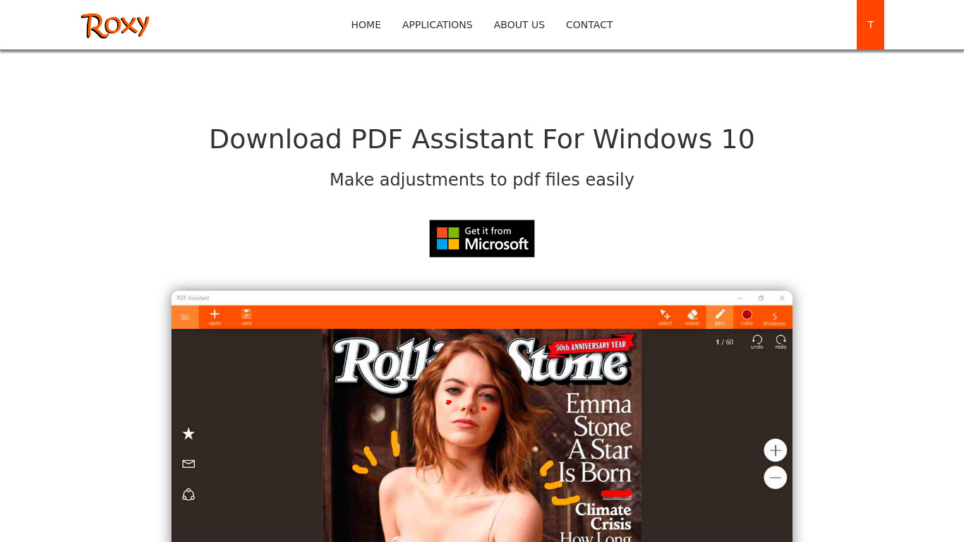 RoxyApps PDF Assistant Landing page