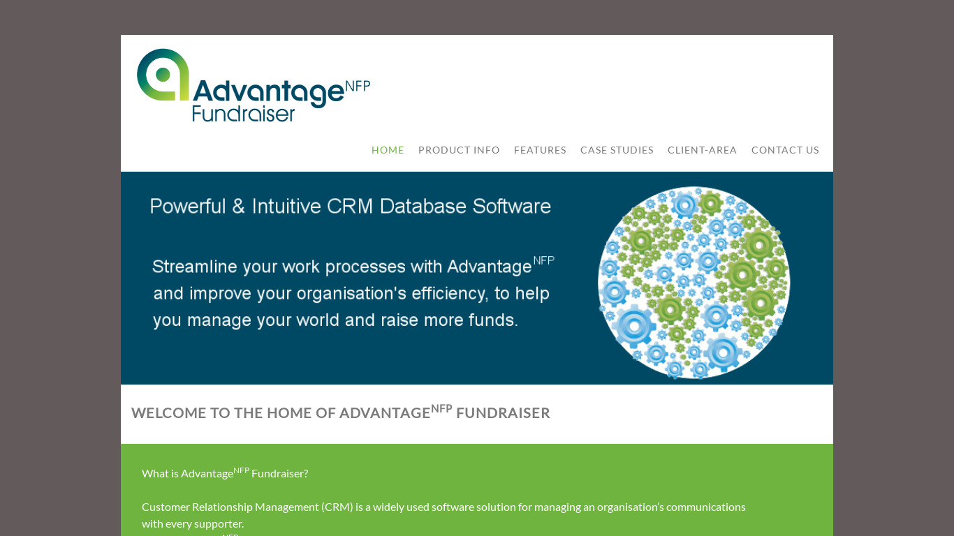 Advantage Fundraiser Landing page