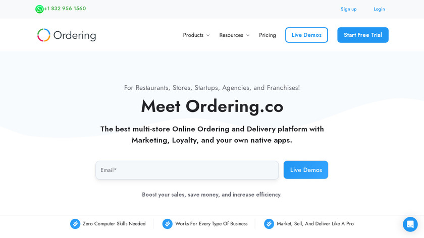 Ordering Online System Landing Page