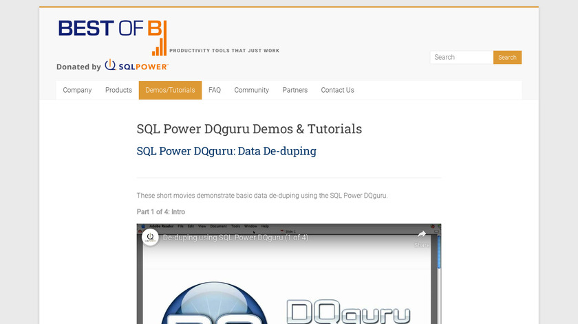 SQL Power DQguru Landing Page