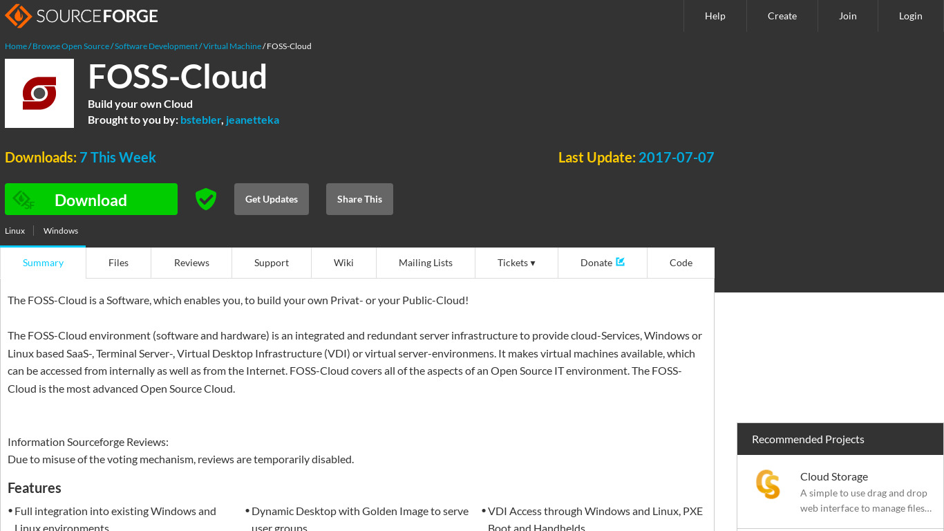 FOSS-Cloud Landing page