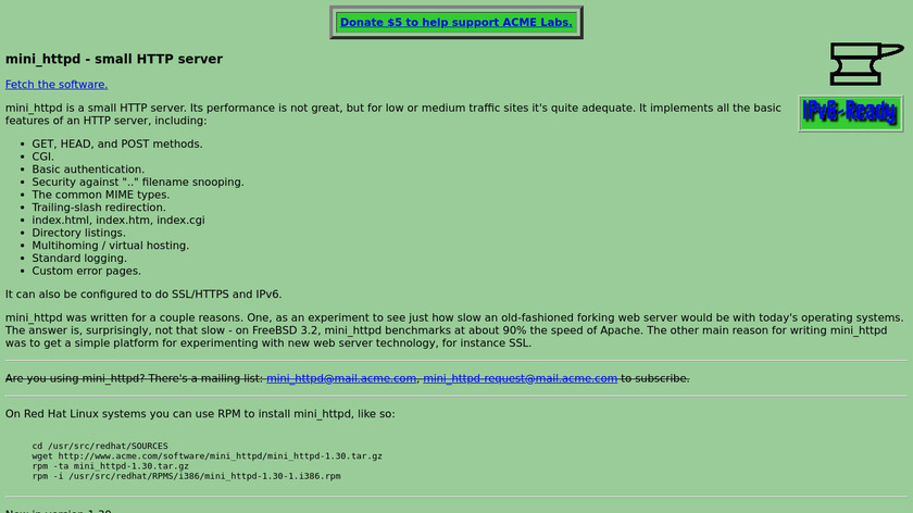 mini_httpd Landing Page