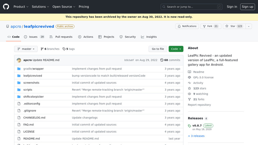 LeafPic Revived Landing Page
