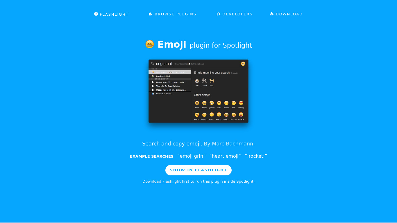 Spotlight Emoji Landing page