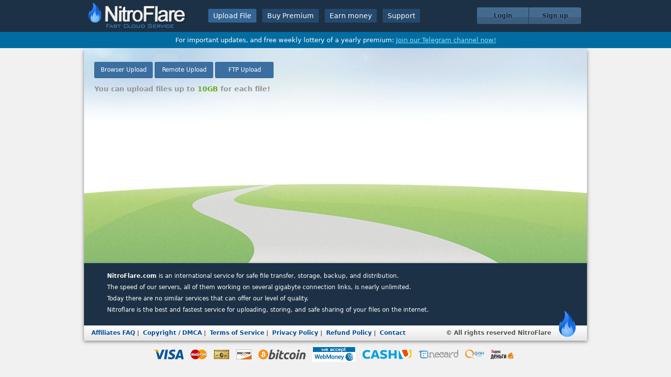 Nitroflare Landing page