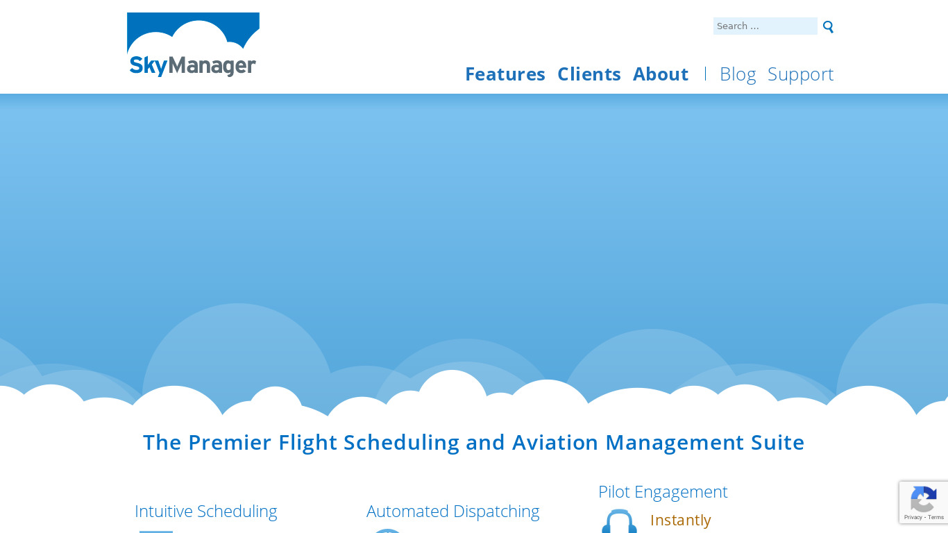 SkyManager Landing page