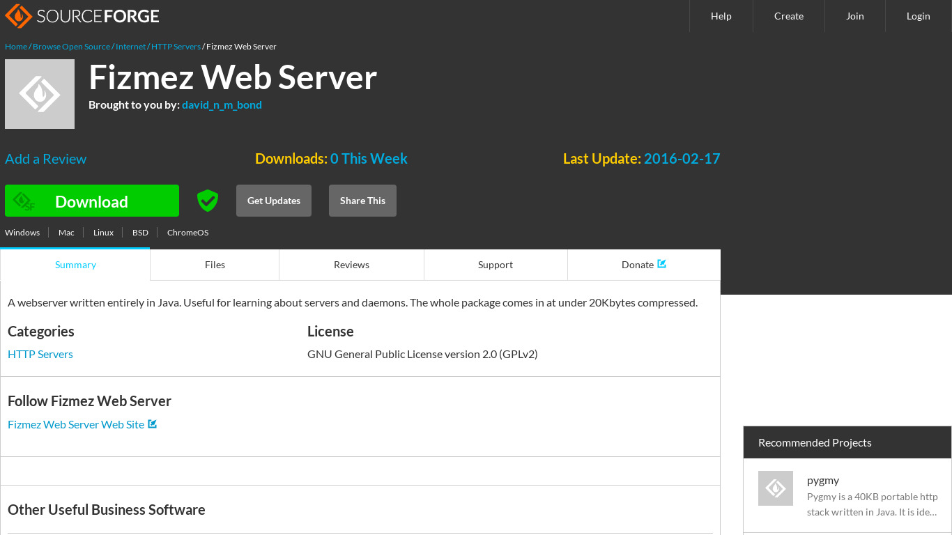 Fizmez Web Server Landing page