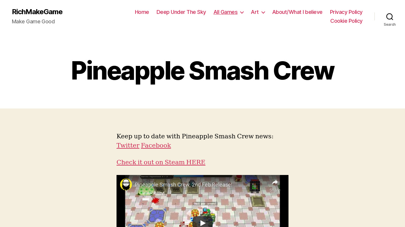 Pineapple Smash Crew Landing page