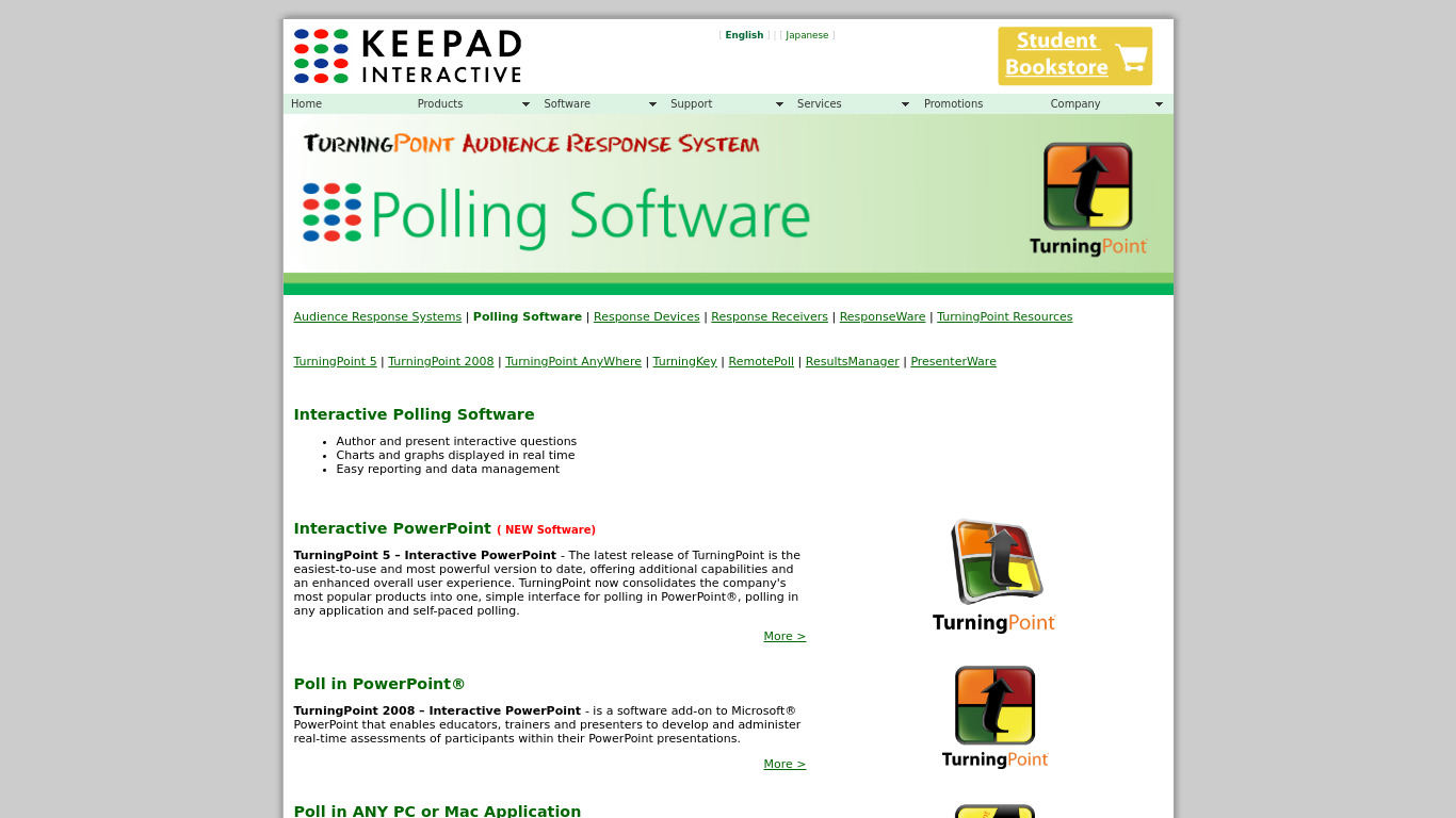 Keepad TurningPoint Landing page