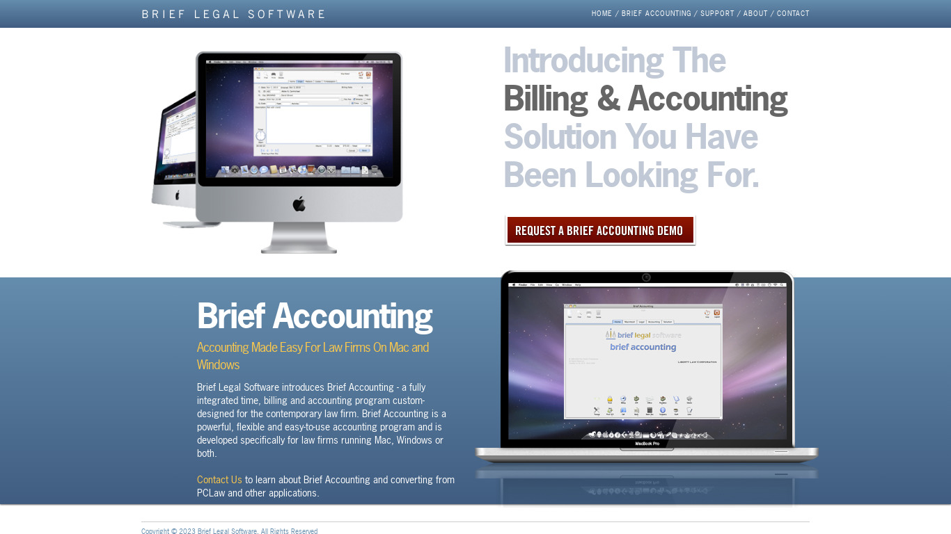 Brief Accounting Landing page