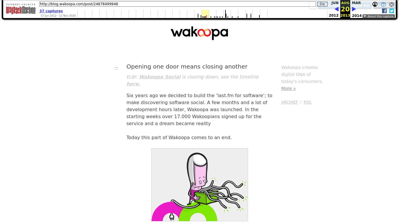 Wakoopa Social Landing page