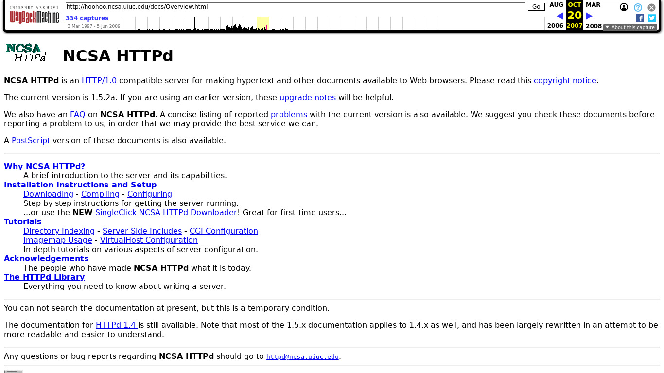 NCSA HTTPd Landing page