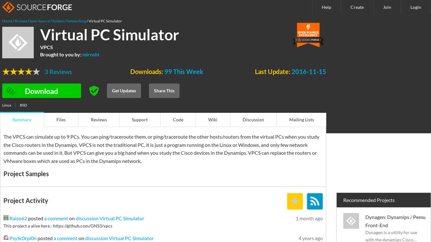 Virtual PC Simulator Landing Page