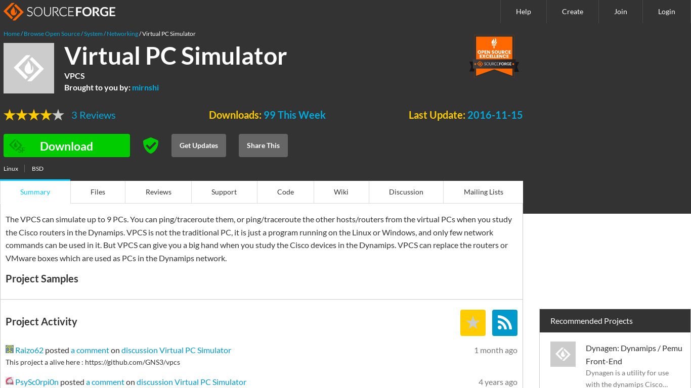 Virtual PC Simulator Landing page