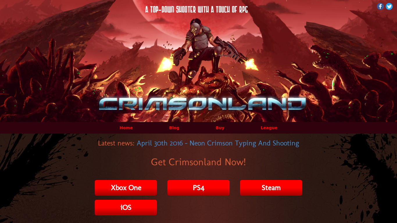 Crimsonland Landing page