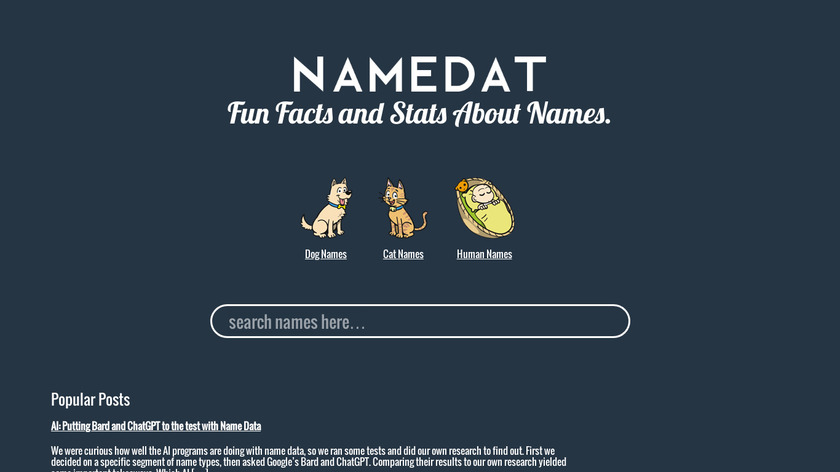 Namedat Landing Page