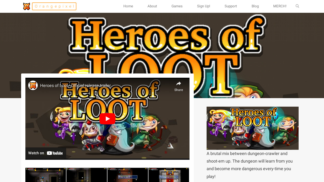 Heroes of Loot Landing page