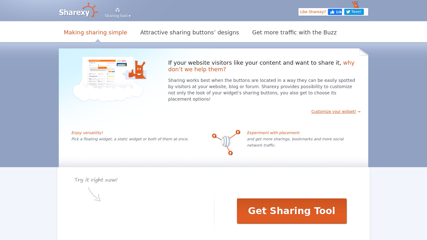 Sharexy Landing page