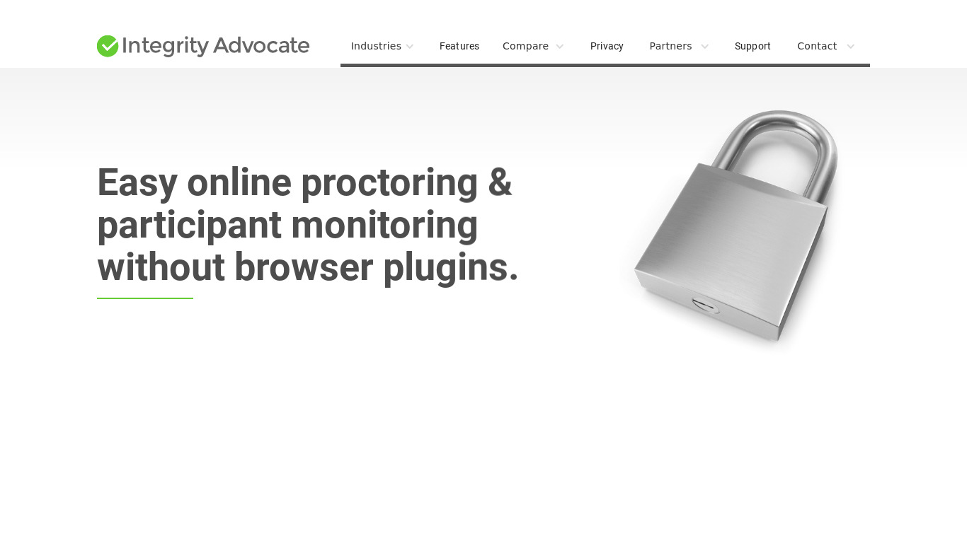 Integrity Advocate Landing page