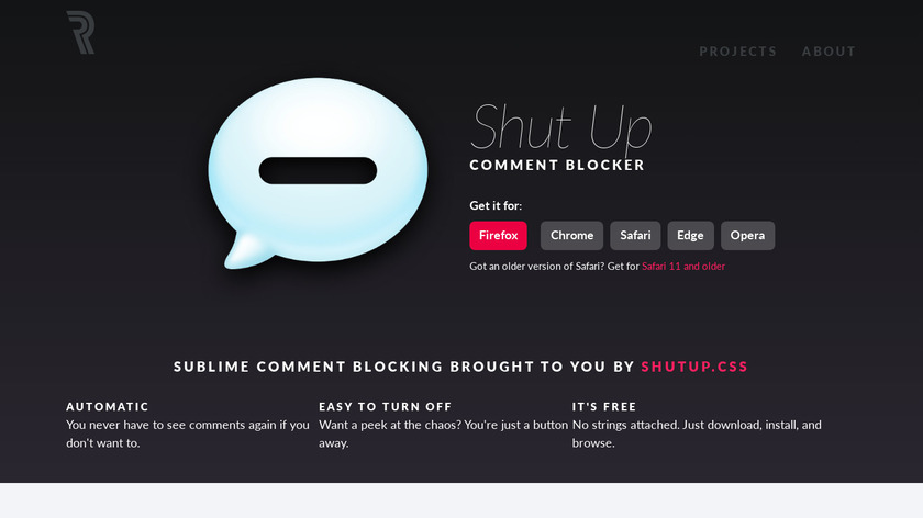 Shut Up Comment Blocker Landing Page