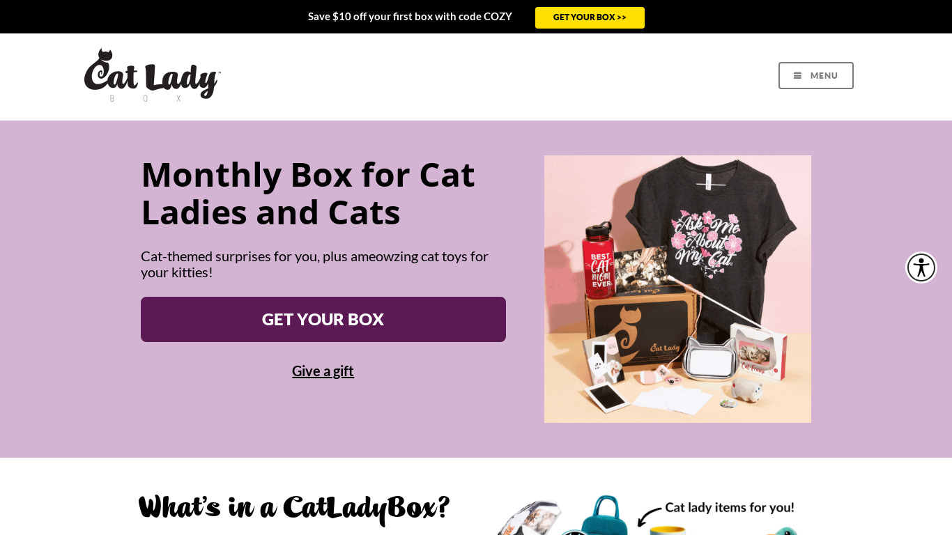 Cat Lady Box Landing page