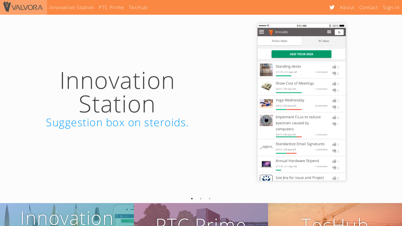 InnovationStation Landing page