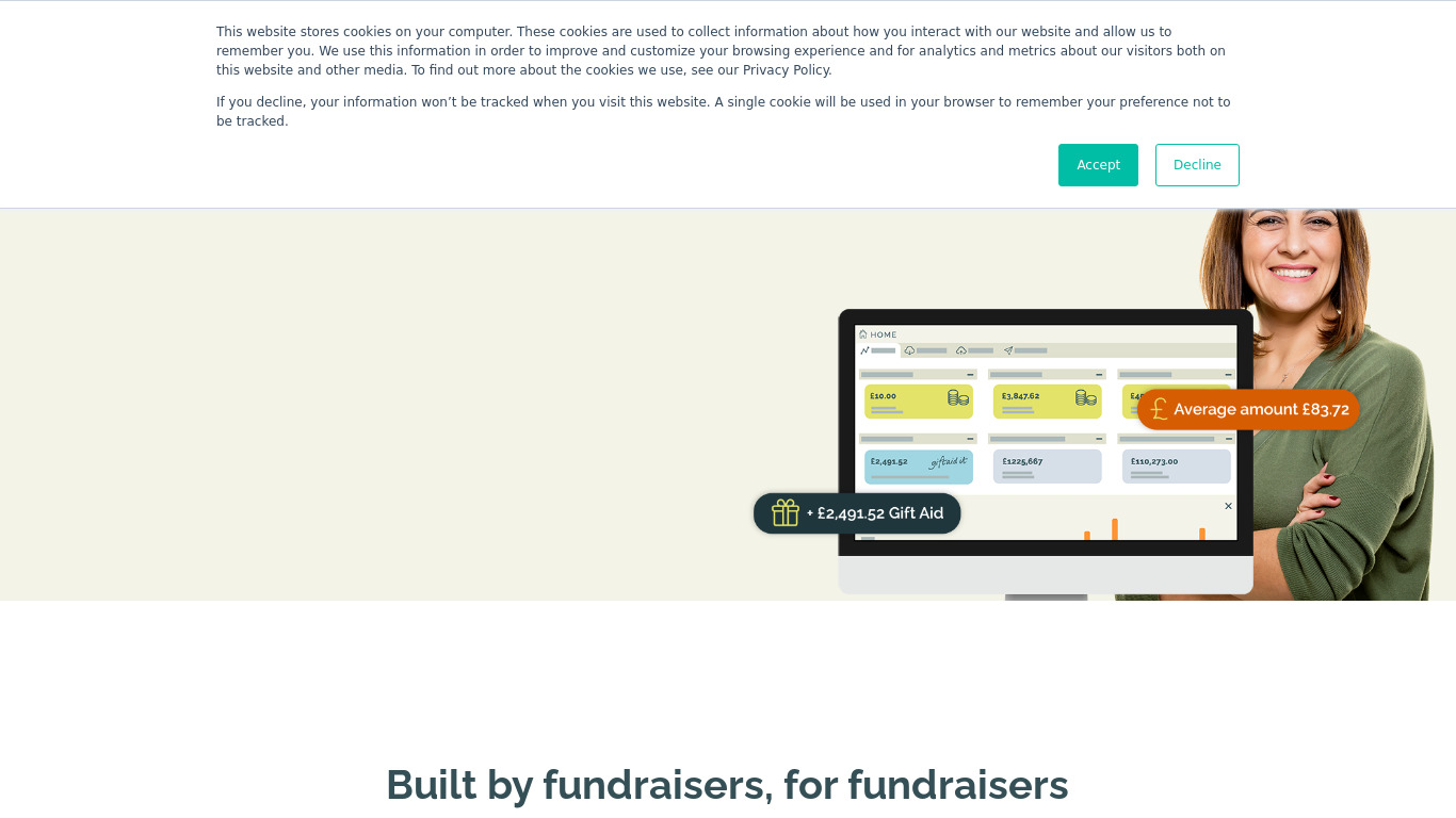 Donorfy Landing page