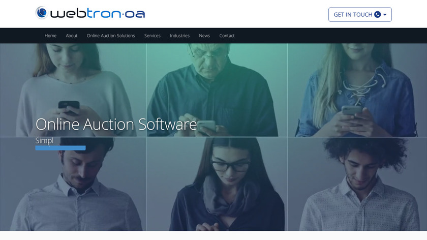 Webtron Online Auction Landing Page