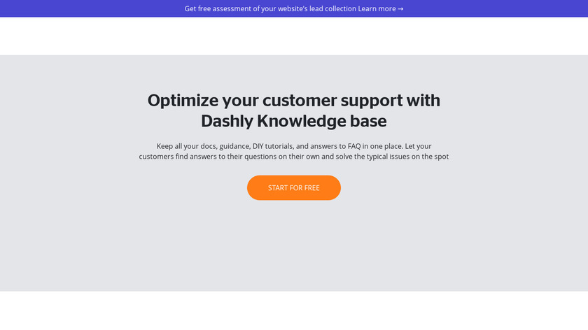 Free Knowledge Base by Dashly Landing Page