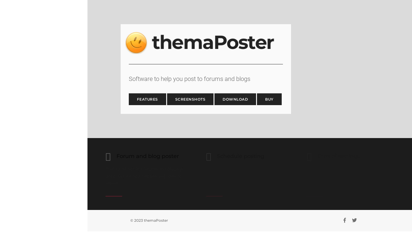 themaPoster Landing page
